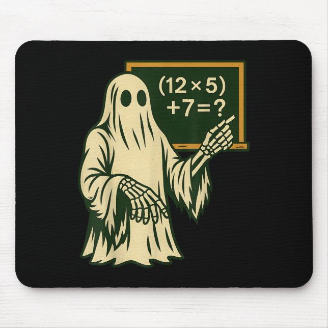 67 Teacher Halloween Ghost Six Seven Meme Brainrot Mousepad (Vorne)