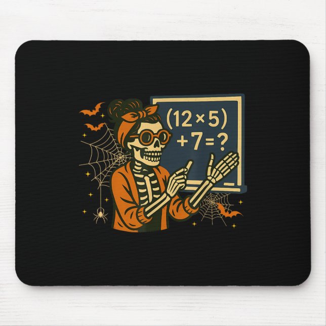 67 Teacher Halloween Skeleton Six Seven Meme Math  Mousepad (Vorne)