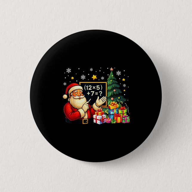 67 Teacher Santa Christmas Six Seven Meme Brainrot Button (Vorderseite)