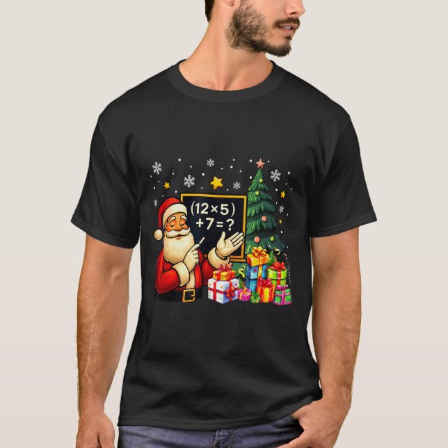 67 Teacher Santa Christmas Six Seven Meme Brainrot T-Shirt (Vorderseite)
