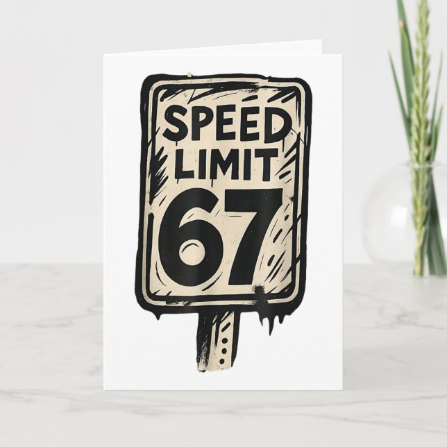 67 Tempolimitschild Gen Alpha 67 Meme  Karte (Vorderseite)