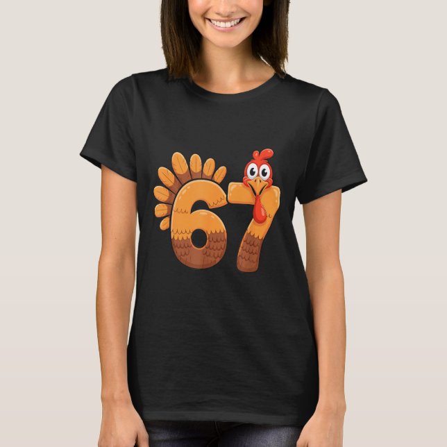 67 Thanksgiving Funny Turkey Number Costume  T-Shirt (Vorderseite)