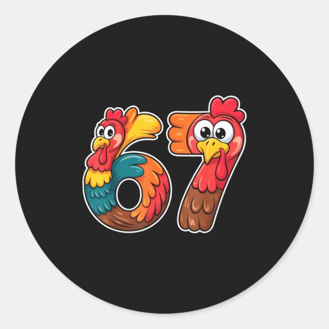 67 Thanksgiving Meme Funny Holiday Six Seven  Runder Aufkleber (Vorderseite)