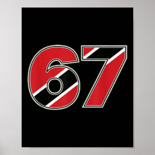 67 Trinidad Togo Flaggennummer Design Poster