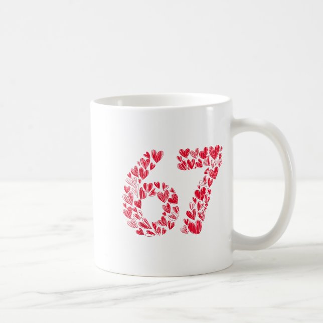 67 Valentine’s Day Heart 67 – Viral Valentine’s 67 Kaffeetasse (Rechts)