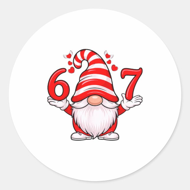 67 Valentines Cool Valentine Day Shirts For 6 7 Sh Runder Aufkleber (Vorderseite)