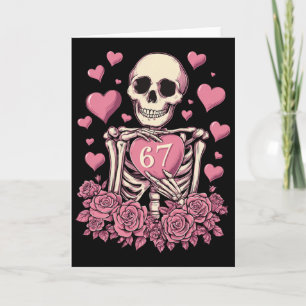 67 Valentins Skelett Sieben Gehirn Lustig Sarkasti Karte