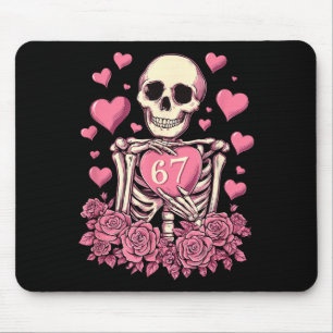 67 Valentins Skelett Sieben Gehirn Lustig Sarkasti Mousepad