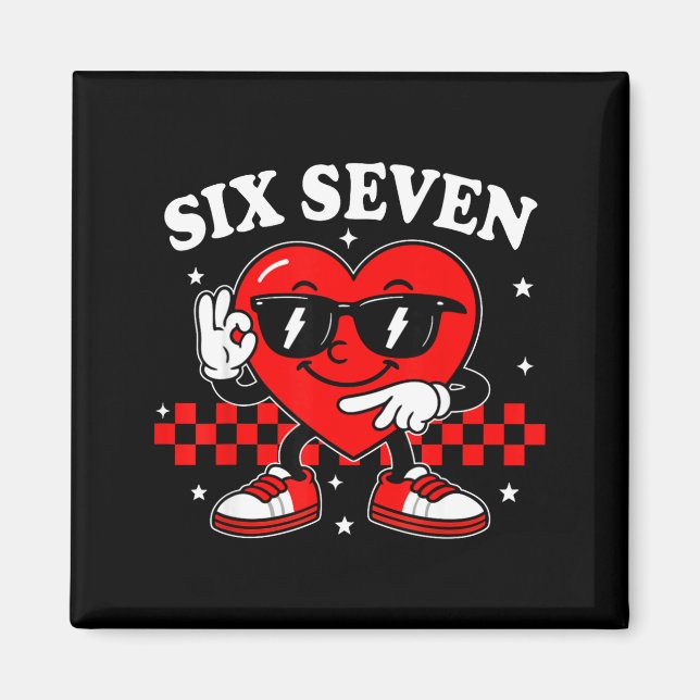 67 Valentinsherz Sechs Sieben 6 7 Meme Valentinsta Magnet (Vorne)