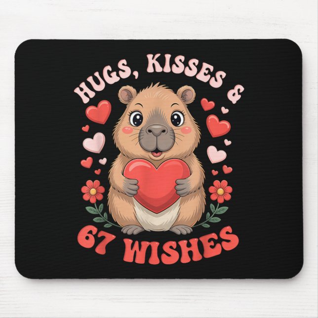 67 Valentinstag Capybara-Wünsche Cute Meme-Herzen  Mousepad (Vorne)