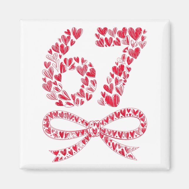 67 Valentinstag Herz Meme – Trendy Six Seven  Magnet (Vorne)