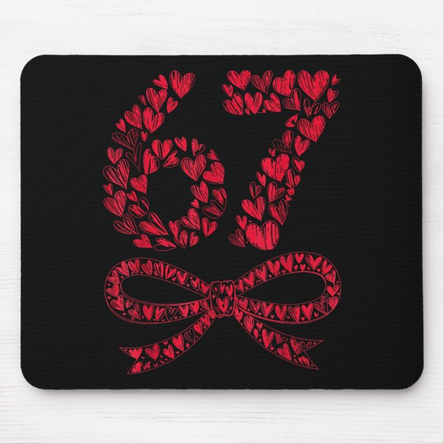 67 Valentinstag Herz Meme – Trendy Six Seven  Mousepad (Vorne)