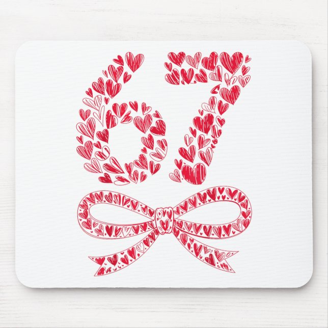 67 Valentinstag Herz Meme – Trendy Six Seven  Mousepad (Vorne)