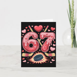67 Valentinstag Hockey Herz Design Süßer Eishockey Karte
