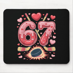 67 Valentinstag Hockey Herz Design Süßer Eishockey Mousepad