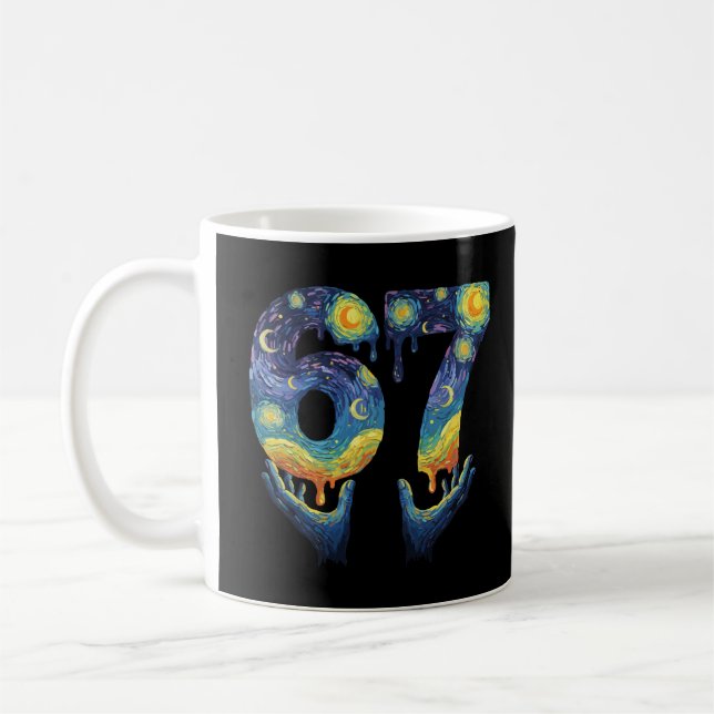 67 Van Gogh Starry Night Ice Cream Drip Funny Kaffeetasse (Links)