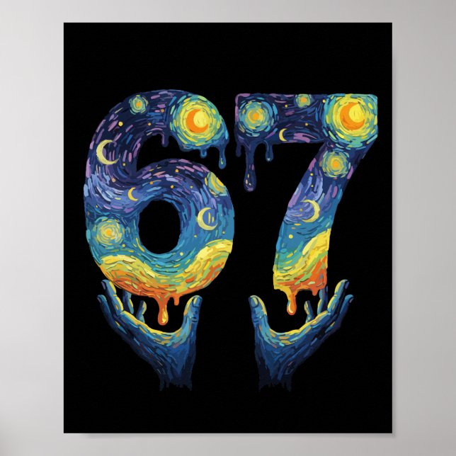 67 Van Gogh Starry Night Ice Cream Drip Funny Poster (Vorne)