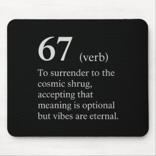 67 Verb Definition Meme Lustiger Internet-Witz Tre Mousepad