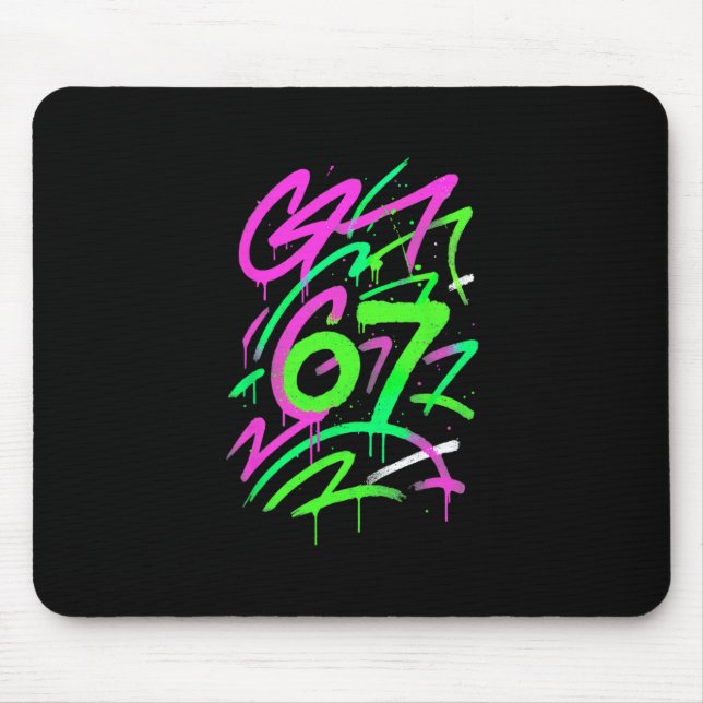 67 Versteckter Meme Trend Gen Z Alpha Sechs Sieben Mousepad (Vorne)