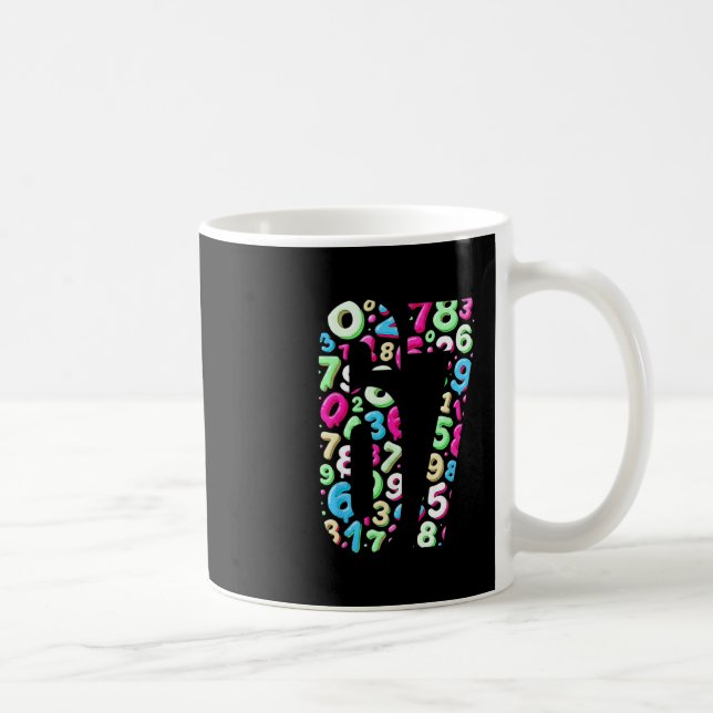 67 Versteckter Meme Trend Gen Z Alpha Six Seven 6  Kaffeetasse (Rechts)
