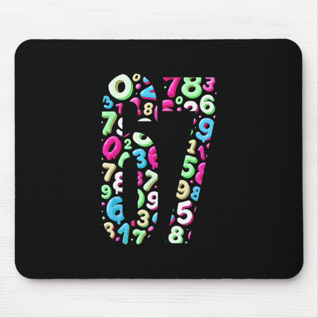 67 Versteckter Meme Trend Gen Z Alpha Six Seven 6  Mousepad (Vorne)