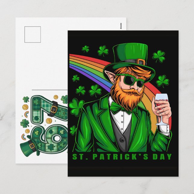 67 Virales St. Patricks-Meme Feiertagspostkarte (Vorne/Hinten)