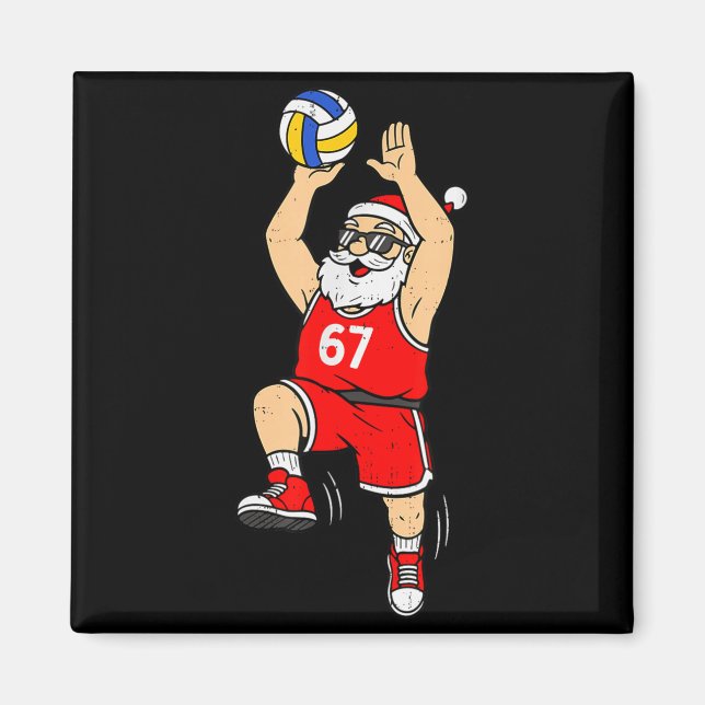 67 Volleyball Santa Six Seven Meme Christmas Srt M Magnet (Vorne)