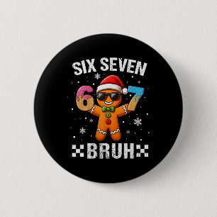 67 Weihnachten 6 7 Meme Lebkuchenmann Xmas Pyjama Button