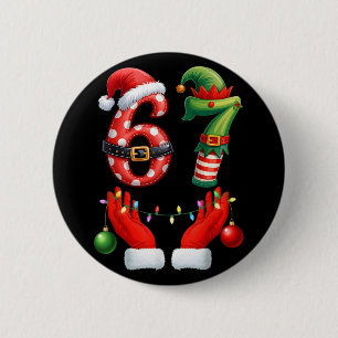 67 Weihnachten 6 7 Meme Pyjama Feiertag Gen Alpha  Button
