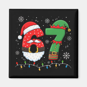 67 Weihnachten 6 7 Meme Pyjama Feiertag Gen Alpha Magnet