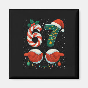 67 Weihnachten 6 7 Meme Pyjama Feiertag Gen Alpha  Magnet