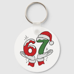 67 Weihnachten 6 7 Meme Pyjama Feiertag Gen Alpha Schlüsselanhänger