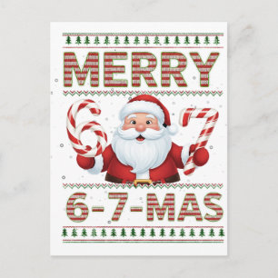 67 Weihnachten Fröhlich 6 7 Hässlicher Xmas Sechs  Einladungspostkarte