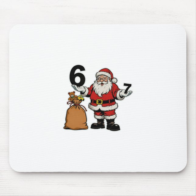 67 Weihnachten Lustig Sechs Sieben Meme Brainrot W Mousepad (Vorne)