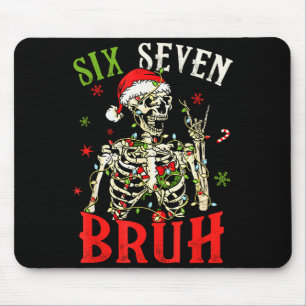 67 Weihnachten Lustig Six Seven Bruh Meme Skelett Mousepad