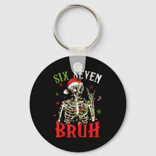 67 Weihnachten Lustig Six Seven Bruh Meme Skelett  Schlüsselanhänger