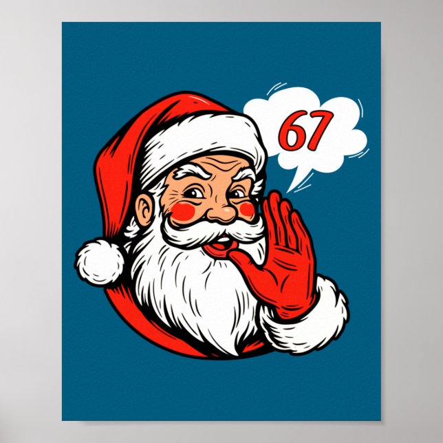 67 Weihnachten Lustig Six Seven Meme Brainrot Sant Poster (Vorne)