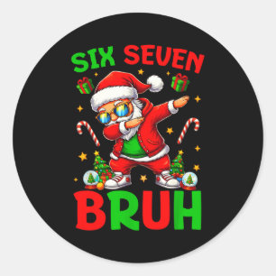 67 Weihnachten Lustig Six Seven Meme Brainrot Sant Runder Aufkleber