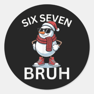 67 Weihnachten Lustig Six Seven Meme Brainrot Schn Runder Aufkleber