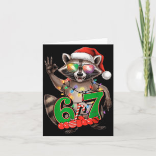 67 Weihnachten Lustiger Waschbär Festlich 6-7 Meme Karte