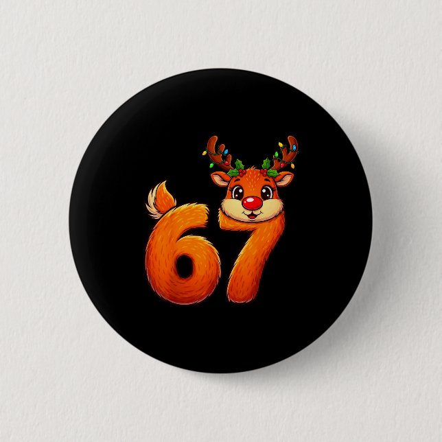 67 Weihnachten Lustiges Rentier Bruh Meme Pyjama F Button (Vorderseite)