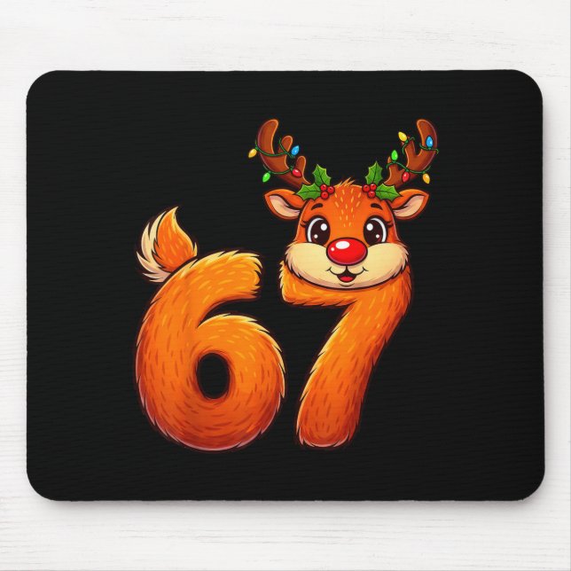 67 Weihnachten Lustiges Rentier Bruh Meme Pyjama F Mousepad (Vorne)