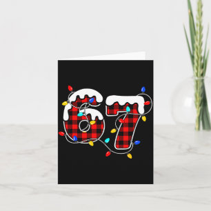 67 Weihnachten Rot Kariert 6 7 Sechs Sieben Jungen Karte