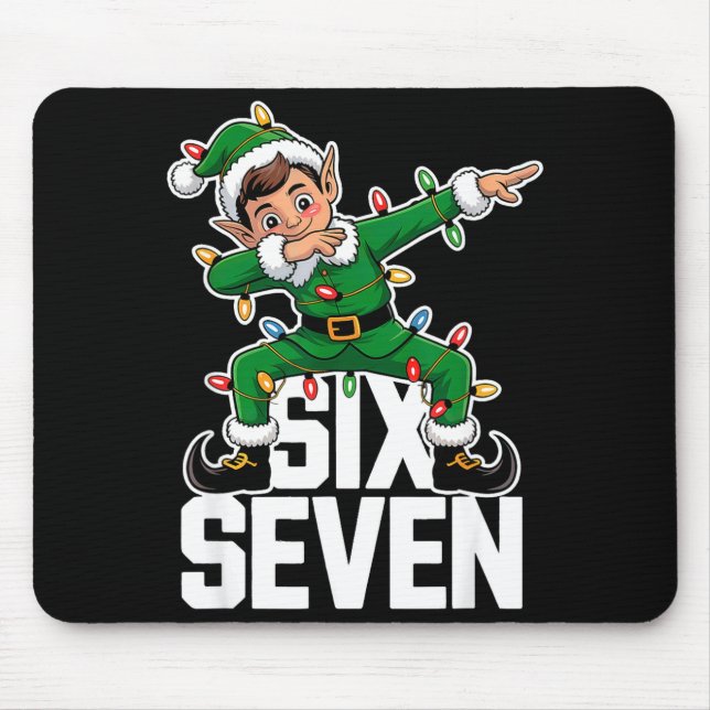 67 Weihnachten Six Seven 6 7 Meme Lustiger Dabbing Mousepad (Vorne)