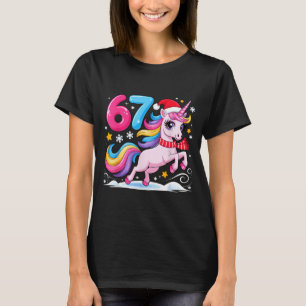 67 Weihnachten Süßes Einhorn Six Seven Meme 6 7 Ch T-Shirt