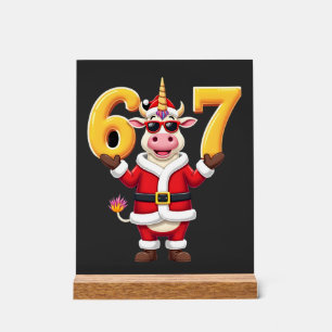 67 Weihnachts Einhorn 6 7 Meme für Mädchen Kinder  Acrylschild