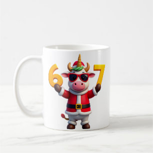 67 Weihnachts Einhorn 6 7 Meme für Mädchen Kinder Kaffeetasse