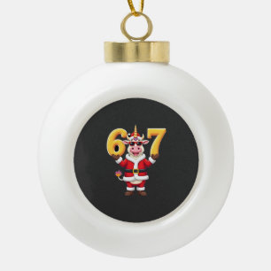 67 Weihnachts Einhorn 6 7 Meme für Mädchen Kinder Keramik Kugel-Ornament