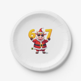 67 Weihnachts Einhorn 6 7 Meme für Mädchen Kinder  Pappteller