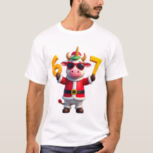 67 Weihnachts Einhorn 6 7 Meme für Mädchen Kinder T-Shirt